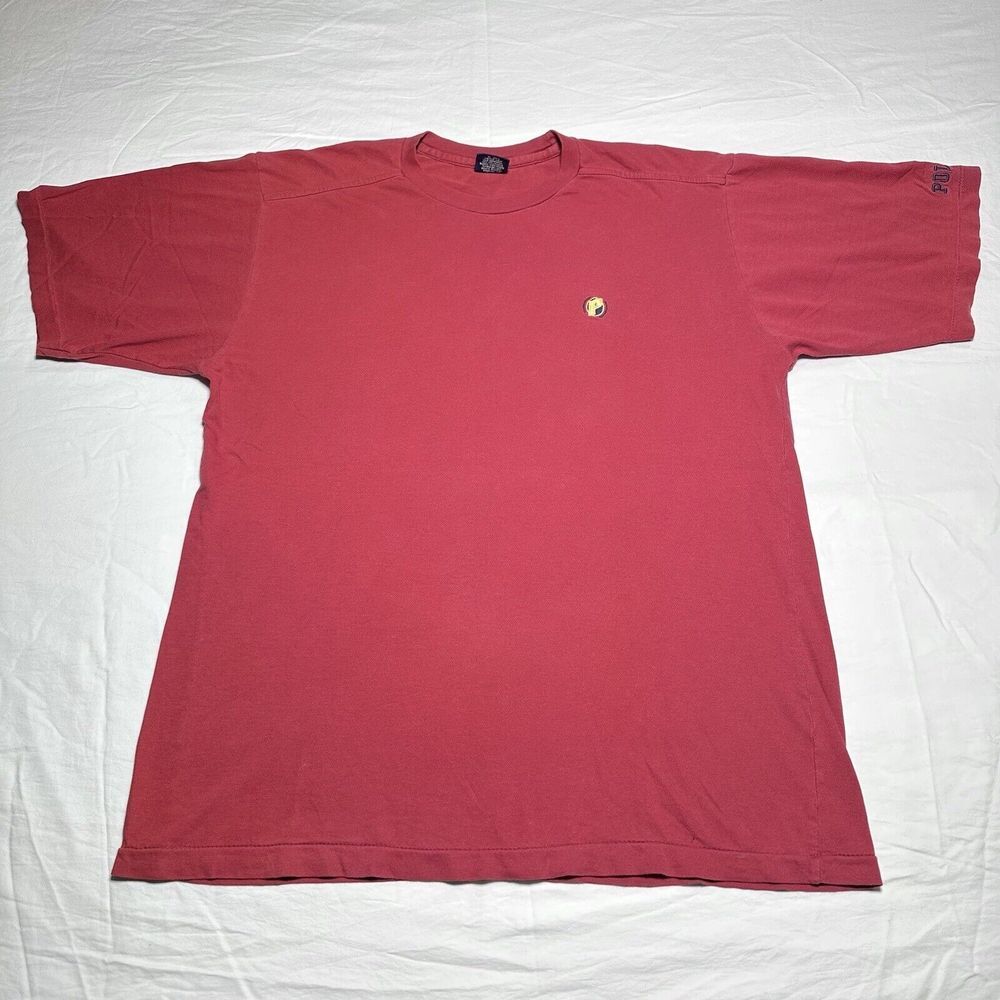Vintage 1990s Polo By Ralph Lauren‎ P Logo Embroidered Red T-Shirt Size XL
